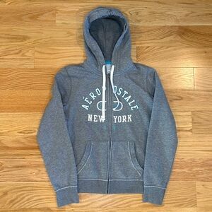 embroidered aeropostale hooded zip up
